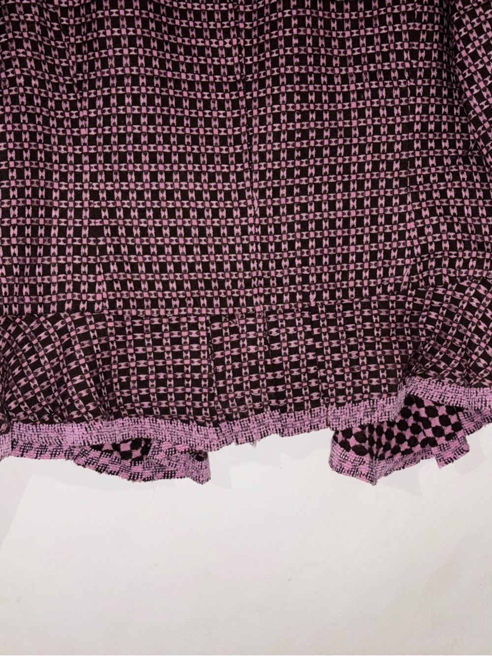 NWT Pink & Brown Tweed Ruffle-Trim Jacket/Blazer - Picture 5 of 6